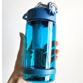 Bpa-free portable plastic water bottle activated carbon filter