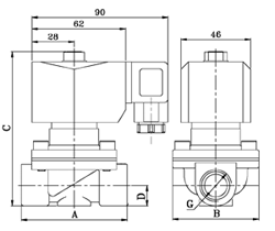 Соленоидный клапан 2W2120GXV присоединение 3/4"