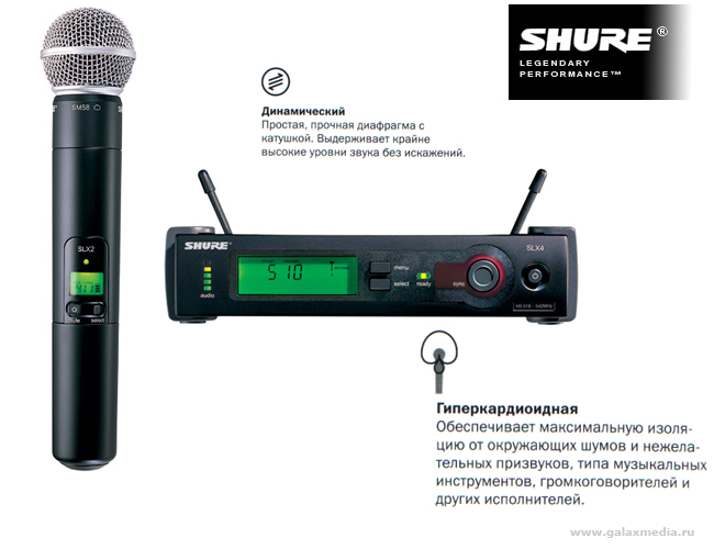 Микрофон SHURE SLX24/BETA58 проф.радиосистема(ОРИГИНАЛ!)