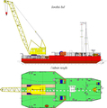 Понтон для подъемного крана (плавкран, плавучий кран)